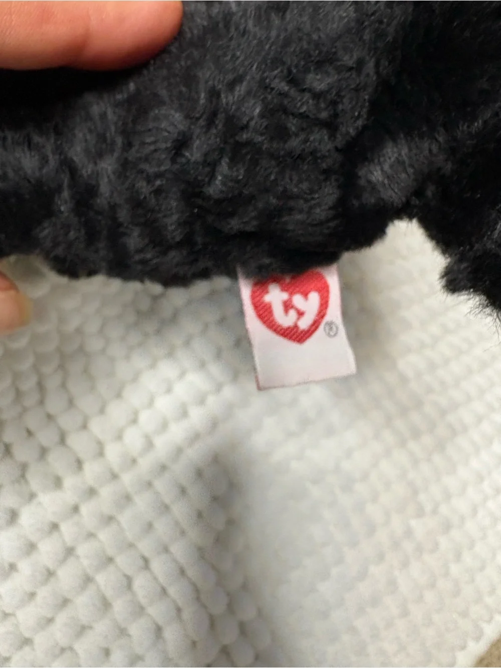 Ty 10” Pepper Black Plush Puppy Tan Ear Accents Collectible Beanie Baby Toy Dog